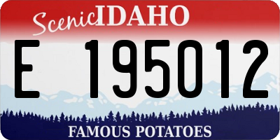 ID license plate E195012