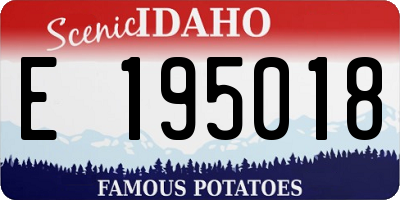 ID license plate E195018