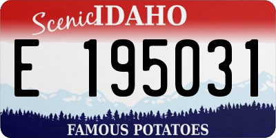 ID license plate E195031