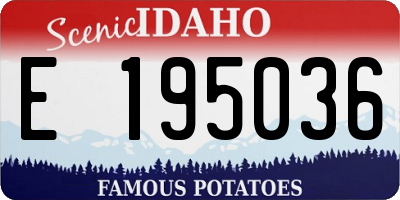 ID license plate E195036