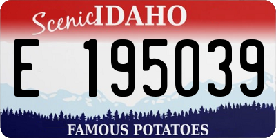 ID license plate E195039