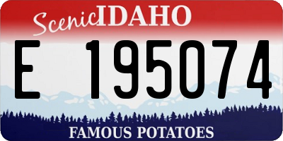 ID license plate E195074