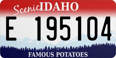 ID license plate E195104