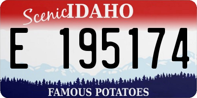 ID license plate E195174