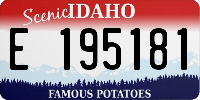 ID license plate E195181