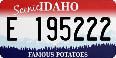 ID license plate E195222