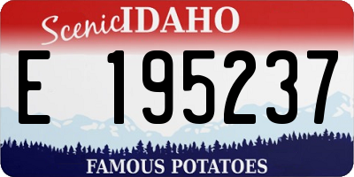 ID license plate E195237