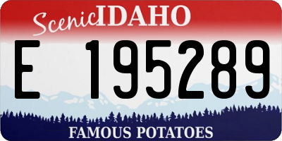 ID license plate E195289