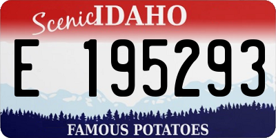 ID license plate E195293