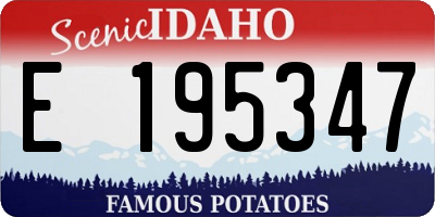 ID license plate E195347