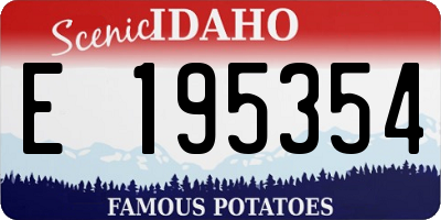 ID license plate E195354