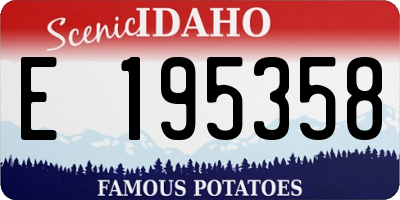 ID license plate E195358