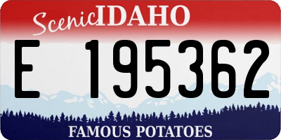 ID license plate E195362