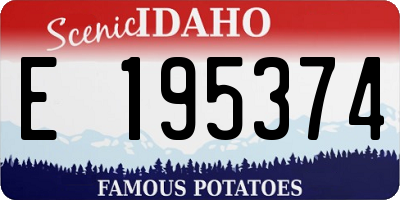 ID license plate E195374