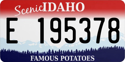 ID license plate E195378