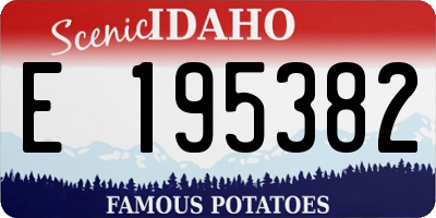 ID license plate E195382