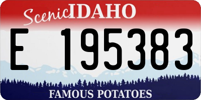 ID license plate E195383