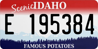 ID license plate E195384