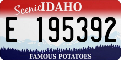 ID license plate E195392