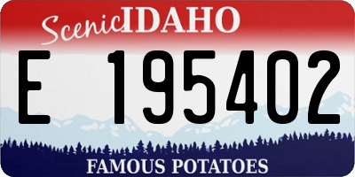 ID license plate E195402
