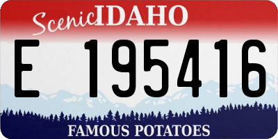 ID license plate E195416