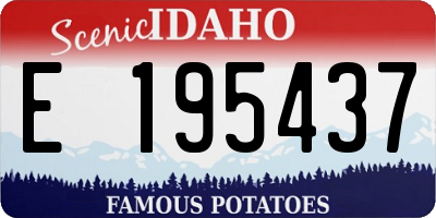 ID license plate E195437