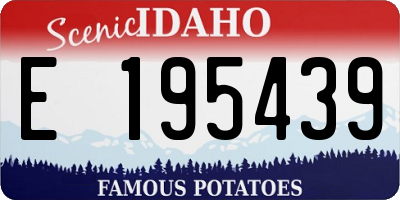 ID license plate E195439