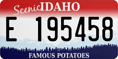 ID license plate E195458