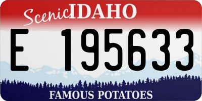 ID license plate E195633