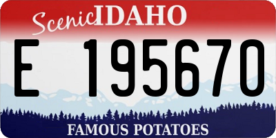 ID license plate E195670