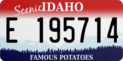 ID license plate E195714