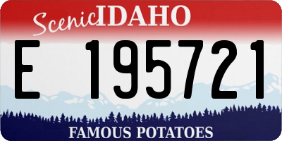 ID license plate E195721