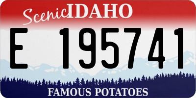 ID license plate E195741
