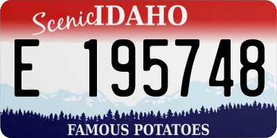 ID license plate E195748