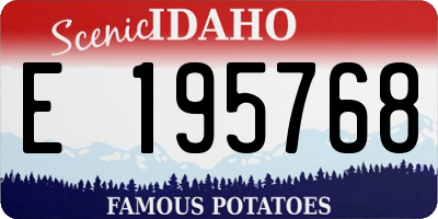 ID license plate E195768