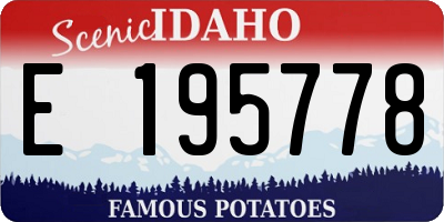 ID license plate E195778