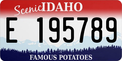 ID license plate E195789