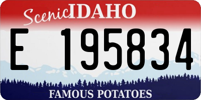 ID license plate E195834