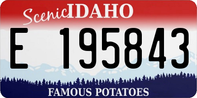 ID license plate E195843