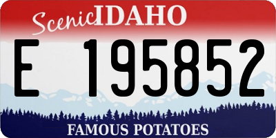 ID license plate E195852