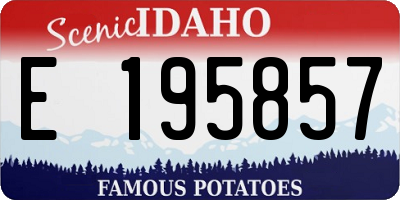 ID license plate E195857