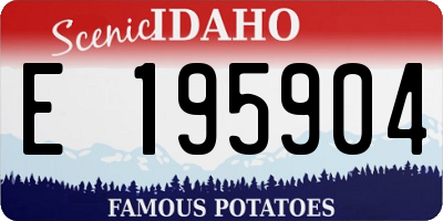 ID license plate E195904