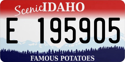 ID license plate E195905
