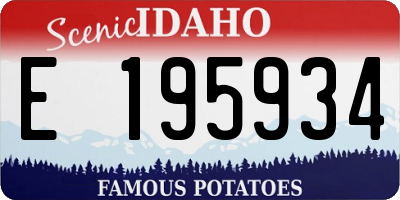 ID license plate E195934