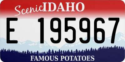 ID license plate E195967
