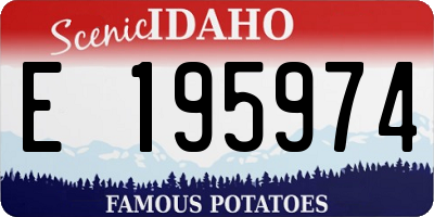 ID license plate E195974