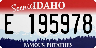 ID license plate E195978