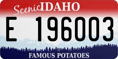 ID license plate E196003