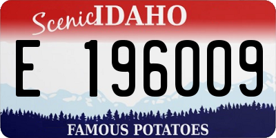 ID license plate E196009