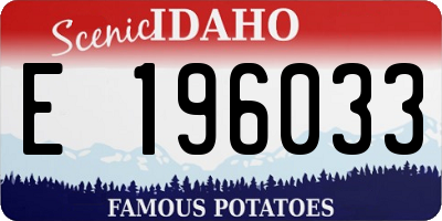 ID license plate E196033